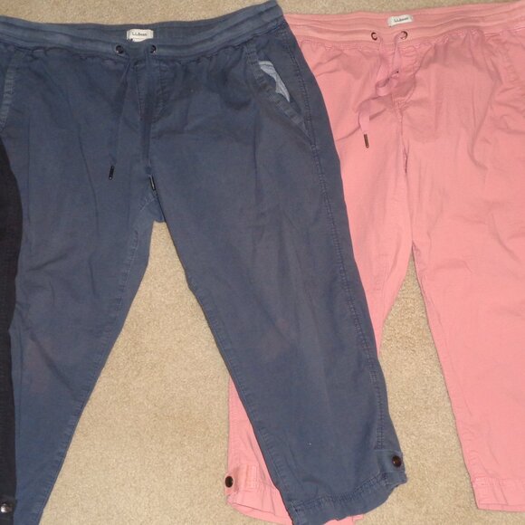 LL Bean Cotton Crop Pants Large - Picture 2 of 5